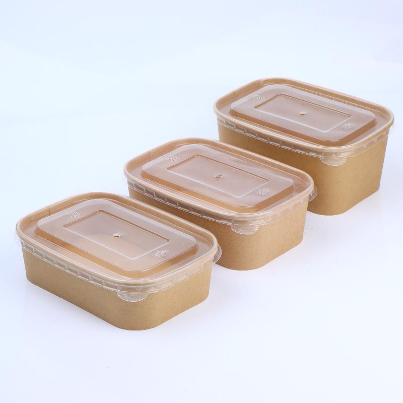Meal Prep Bowl - 10Pcs 사각형 일회용 크래프트 종이 식품