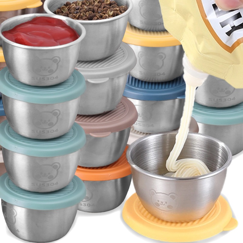Sauce Dipping Cup - 10/1개 50ml 누수 방지 스테인리스 소스