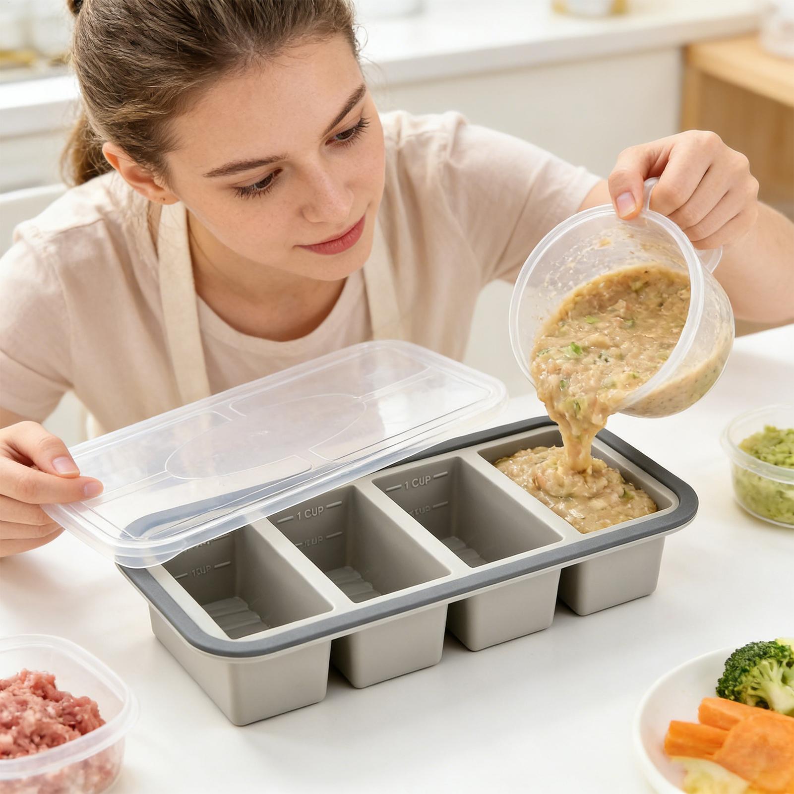 실리콘 냉동고 몰드, 간편 분리형 식품 보관 용기 (수 - Meal Prep Template 리뷰 및 가격