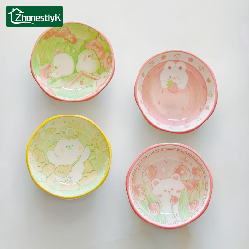 4개 세트 귀여운 토끼와 새 모양 접시 세라믹 만화 디 - Sauce Dipping Cup 리뷰 및 가격