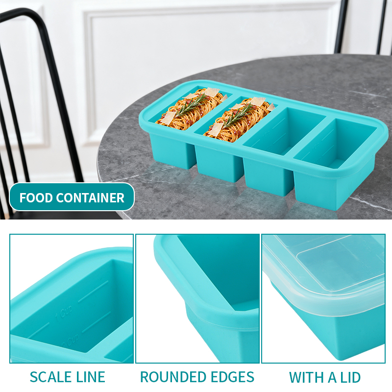뚜껑이 있는 2 또는 3구 실리콘 냉동 트레이 몰드,  - Meal Prep Or Prep Meal 리뷰 및 가격