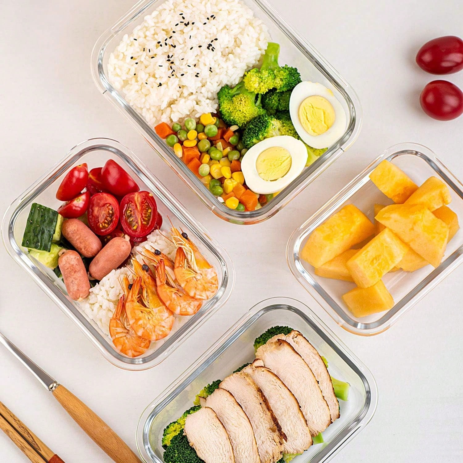 10팩 유리 밀프렙 용기, 뚜껑이 있는 밀폐형 식품 보 - Meal Prep Kitchen 리뷰 및 가격