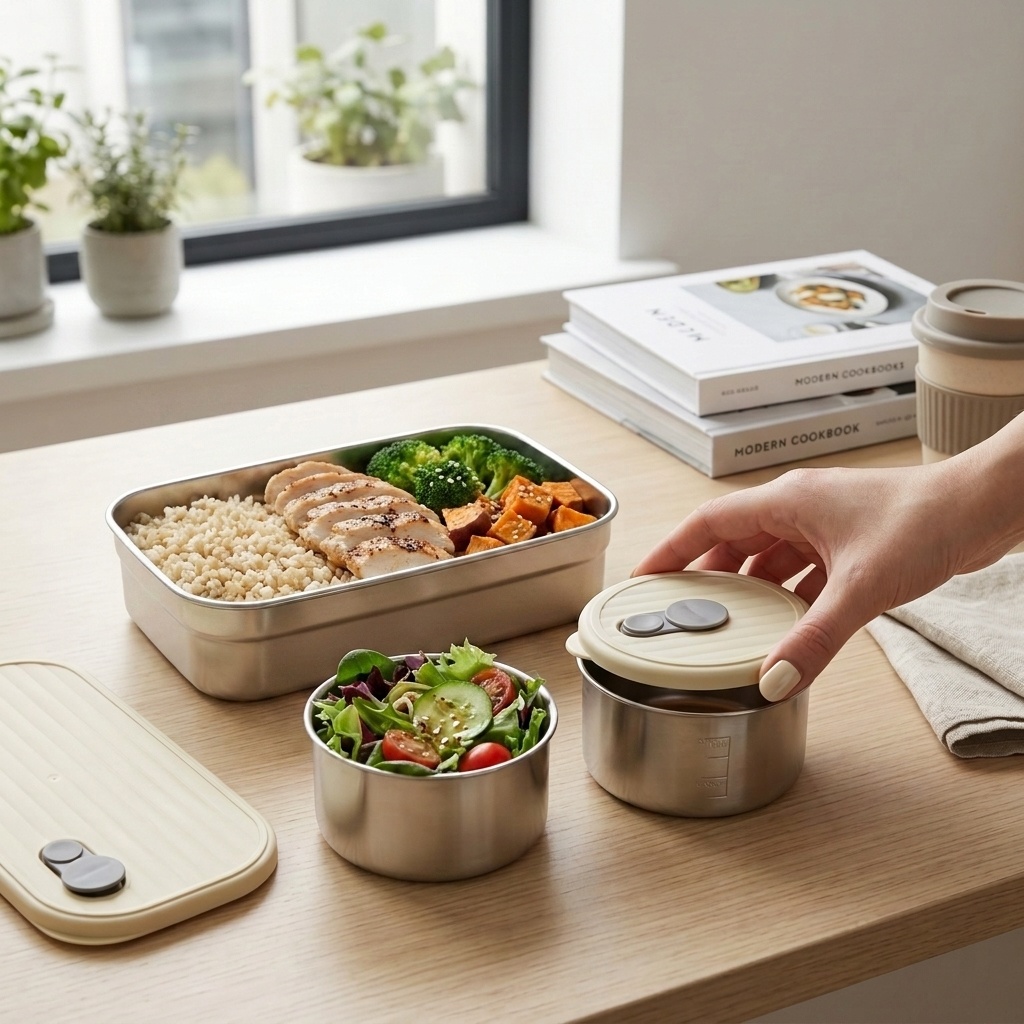 전자레인지 사용 가능 304 스테인리스 도시락 세트 3 - Meal Prep Bowl 리뷰 및 가격