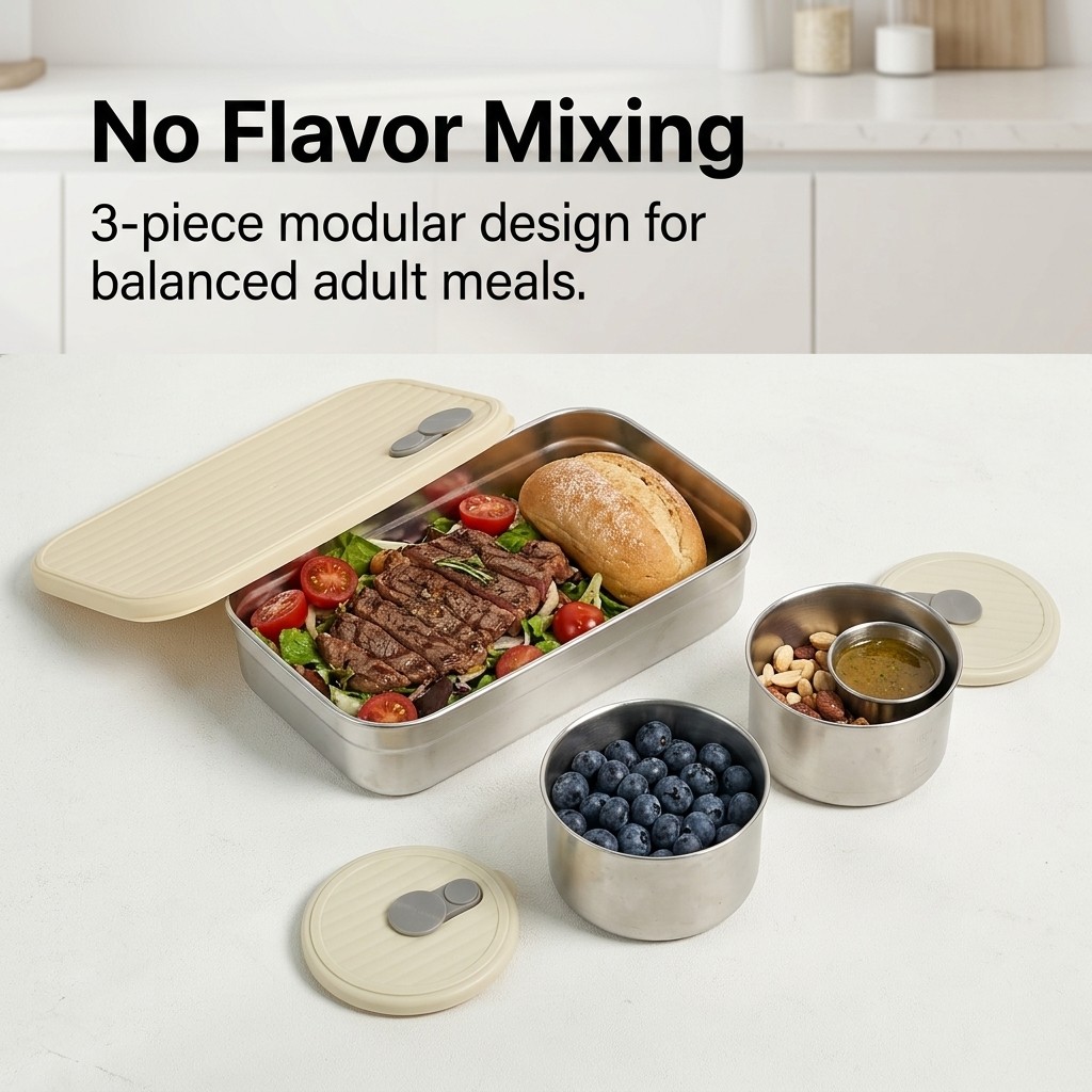 전자레인지 사용 가능 304 스테인리스 도시락 세트 3 - Meal Prep Bowl 리뷰 및 가격