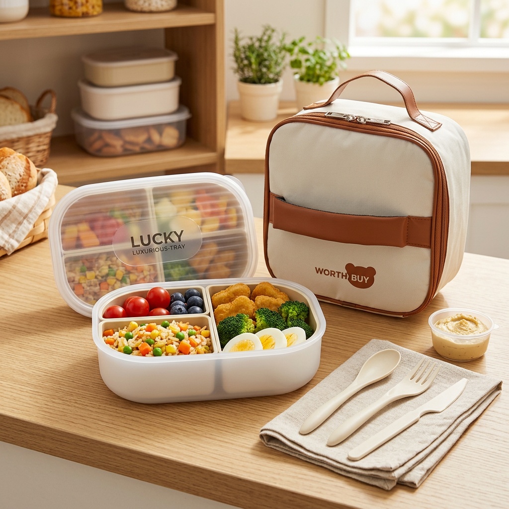 3칸 플라스틱 도시락통, 분리형 점심 도시락통, 전자레 - Meal Prep Or Prep Meal 리뷰 및 가격