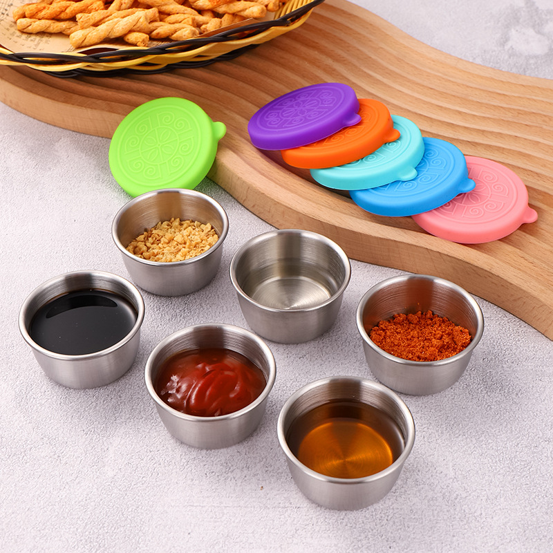 1/4Pcs 스테인레스 스틸 디핑 소스 컵 누출 방지  - Sauce Dipping Cup 리뷰 및 가격