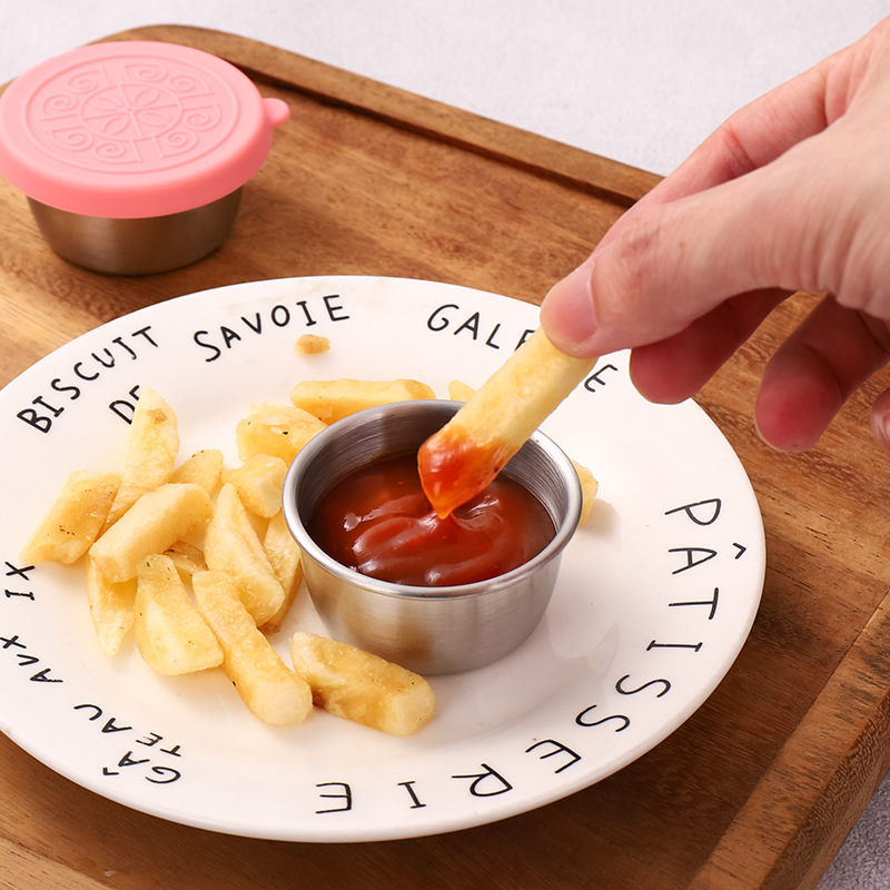 1/4Pcs 스테인레스 스틸 디핑 소스 컵 누출 방지  - Sauce Dipping Cup 리뷰 및 가격