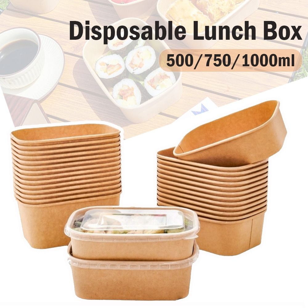 10개/세트 사각형 일회용 도시락통(뚜껑 포함) 종이  - Meal Prep Bowl 리뷰 및 가격